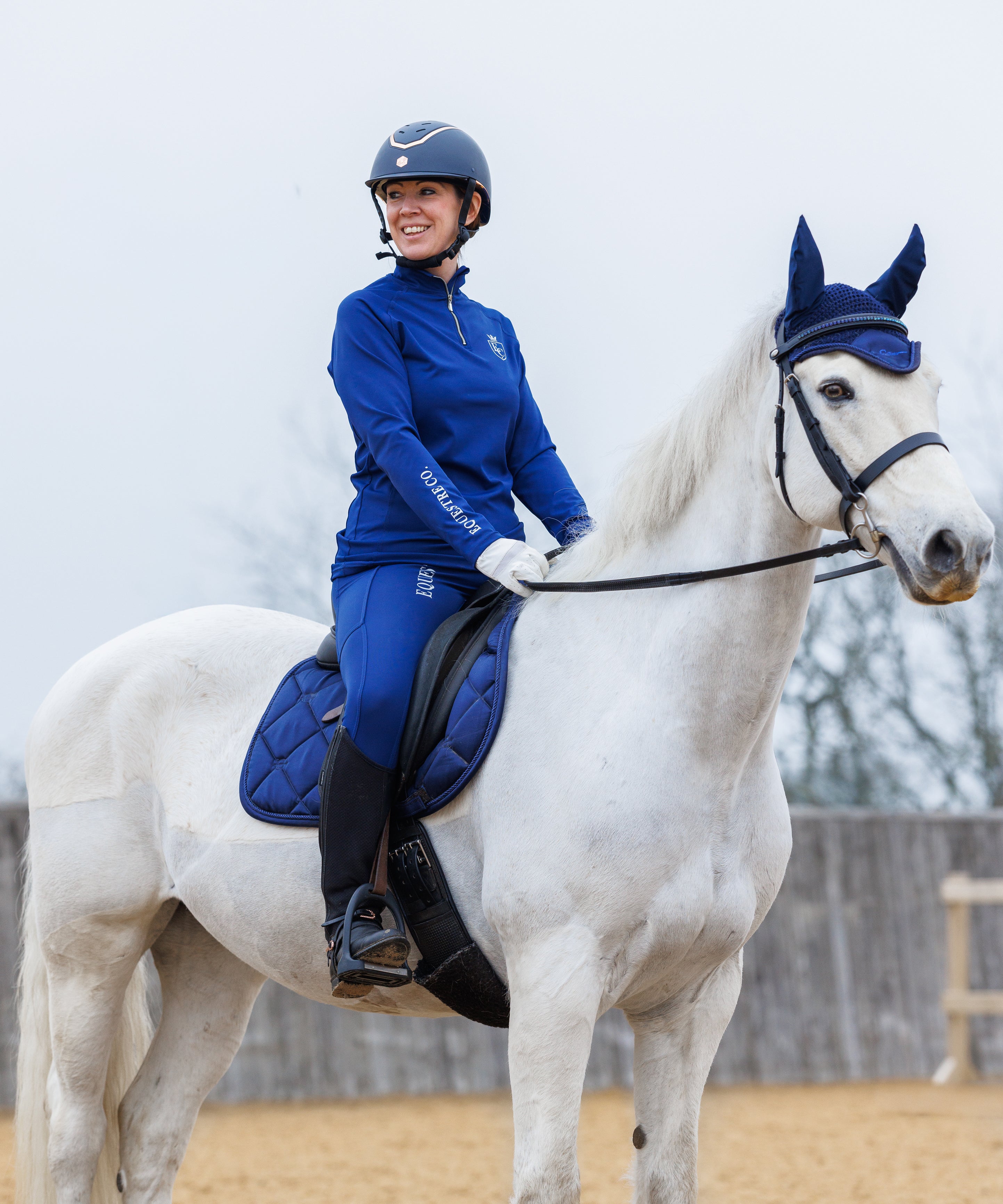 Adults Nouveau Full Seat Riding Tights - Blue